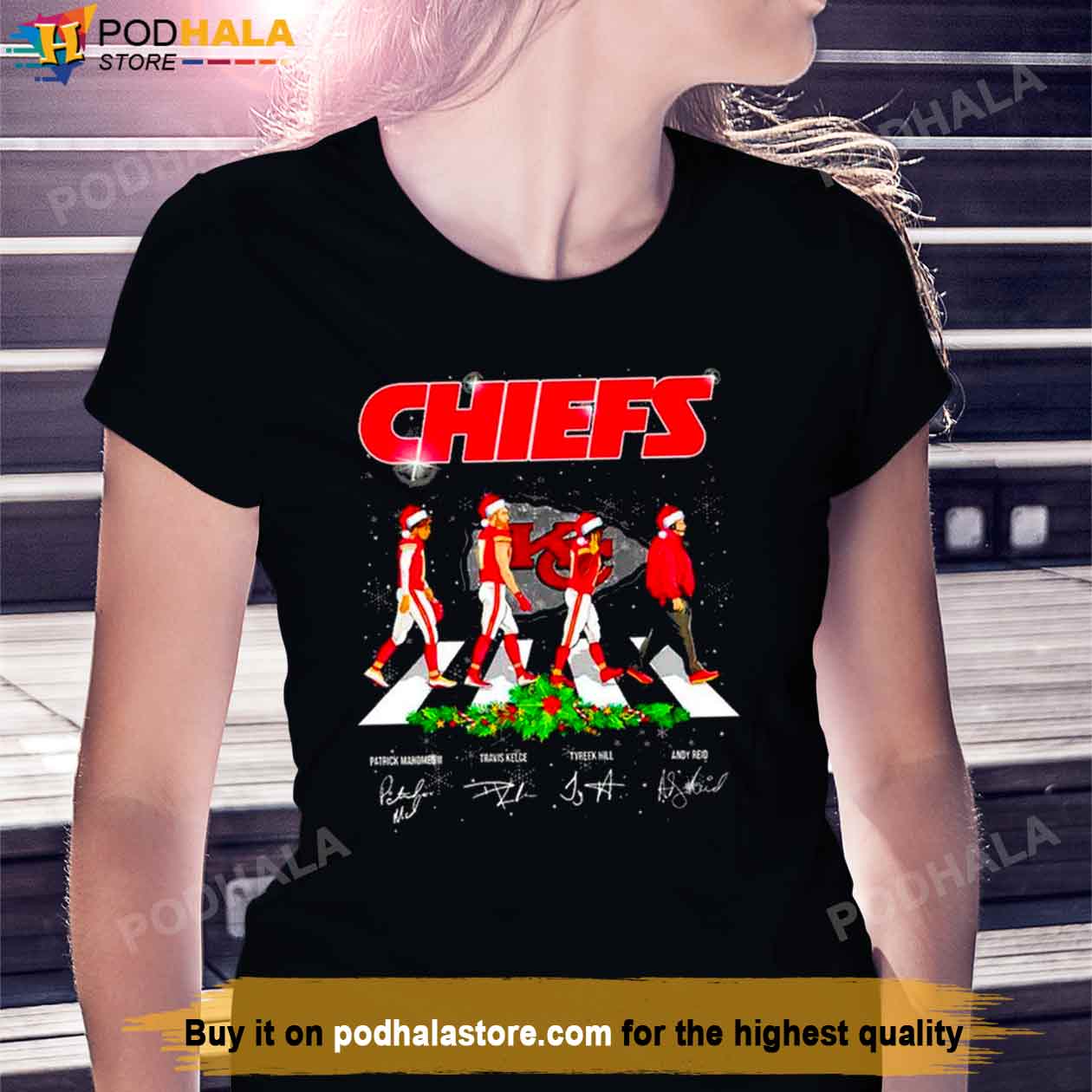 Kansas City Chiefs Christmas Abbey Road Signatures T-Shirt – The Database  Site Store