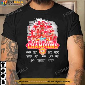 Kansas City Chiefs Red Super Bowl LVII Champions shirt, Signature