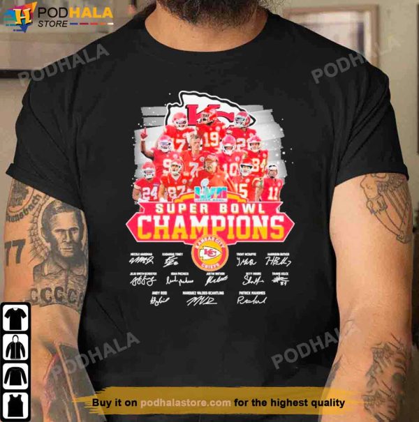 Kansas City Chiefs Shirt, Super Bowl Champions LVII signatures 2023 Tee