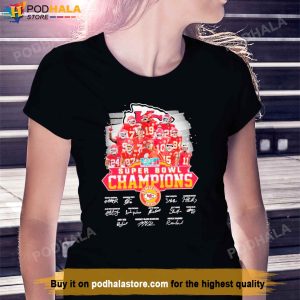 Kansas City Chiefs TShirt Super Bowl Champions LVII signatures 2023 Tee