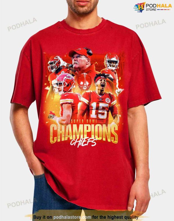 KC Champions 2023, Gift For Fan Football T-Shirt, Mahomes Goat Shirt