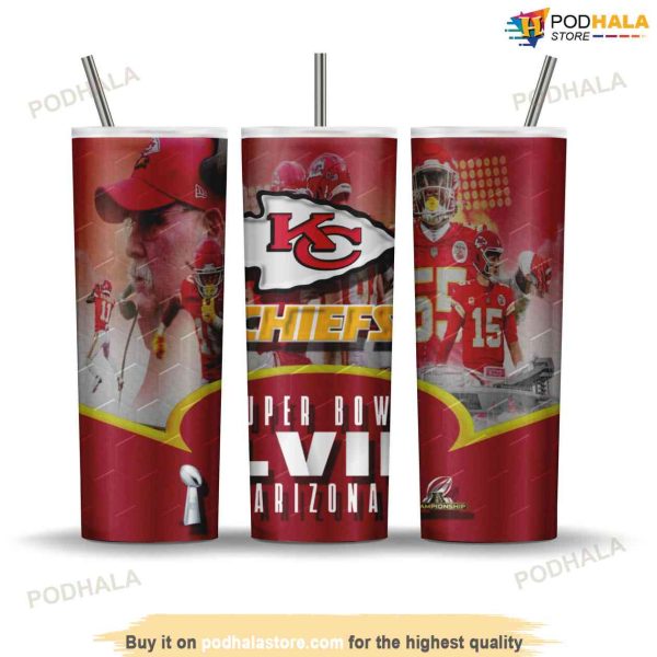 KC Chiefs 20 Oz Skinny Tumbler, Super Bowl Champions Gift For Chiefs Fans