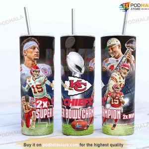 Kc Chiefs Football 20oz Skinny Tumbler, Super Bowl 2023 Gift