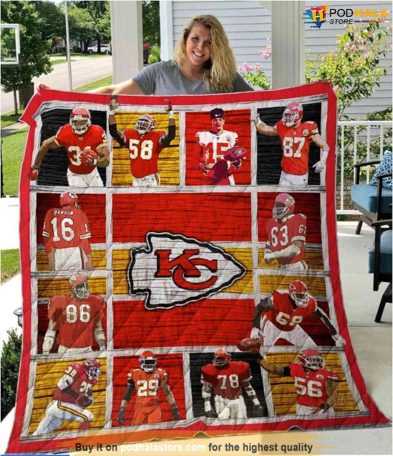 KC Chiefs Players Blanket, Football Collage Blanket, Football Team ...