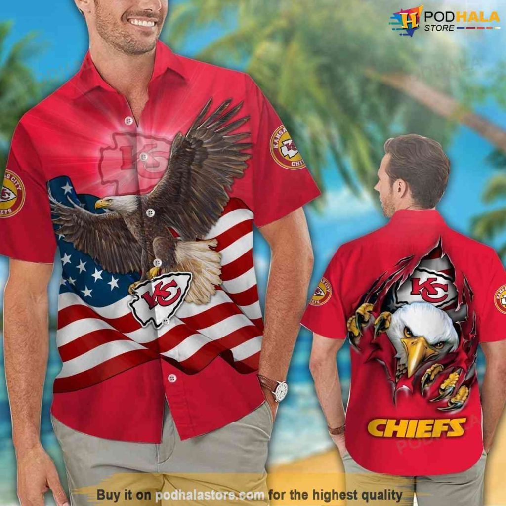 Eagle American Flag Kc Chiefs Super Bowl Hawaiian Shirt