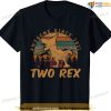 Kids Two Rex 2nd Birthday Gifts Second Dinosaur 2 Year Old T-shirt