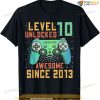 Level 10 Unlocked 10th Birthday 10 Year Old Boy Gamer Bday T-shirt
