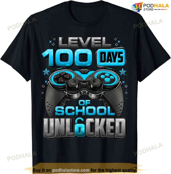 Level 100 Days Of School Unlocked Boys 100th Day Of School T-shirt