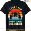 Level 100 Days Of School Unlocked Gamer Video Games Boys T-shirt Jmr