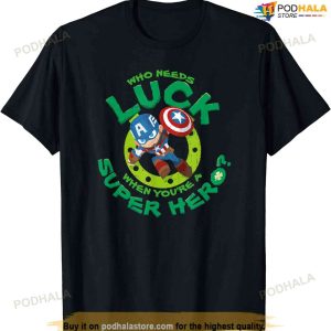 Marvel Captain America Who Needs Luck St. Patrick's Day T-shirt