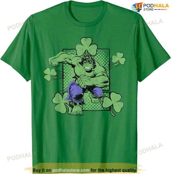 Marvel Incredible Hulk St. Patrick’s Day Shamrock T-shirt