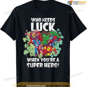 Marvel Super Hero Luck St. Patrick's Day Shamrock T-shirt
