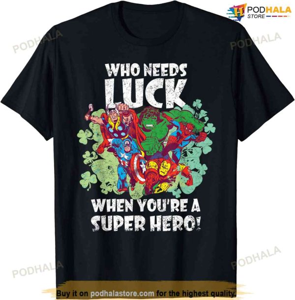 Marvel Super Hero Luck St. Patrick’s Day Shamrock T-shirt