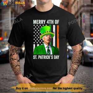 Merry 4th Of St Patricks Day Joe Biden Leprechaun Hat Shirt