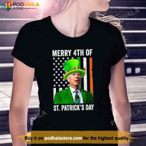 Merry 4th Of St Patricks Day Joe Biden Leprechaun Hat TShirt