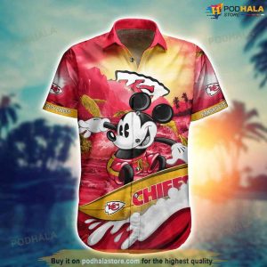 Mickey Mouse Kansas City Chiefs Nfl Hawaiian Shirt 3d 2