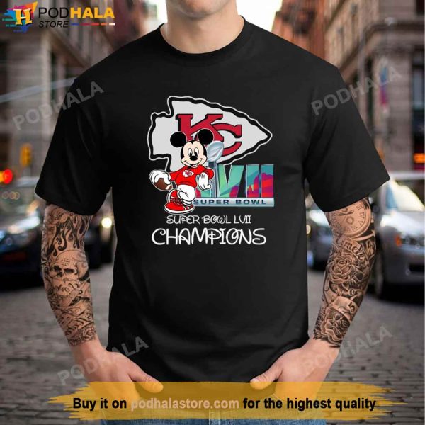 Mickey Mouse Kansas City Chiefs Super Bowl Lvii 2023 Champions Shirt