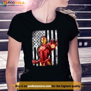 NFL Iron Man Avengers American Flag Football Kansas City Chiefs Tee