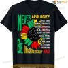Never Apologize For Your Blackness Black History Juneteenth T-shirt