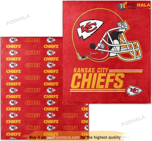 NFL Double Sided Kansas City Chiefs Fleece Blanket, KC Chiefs Gifts