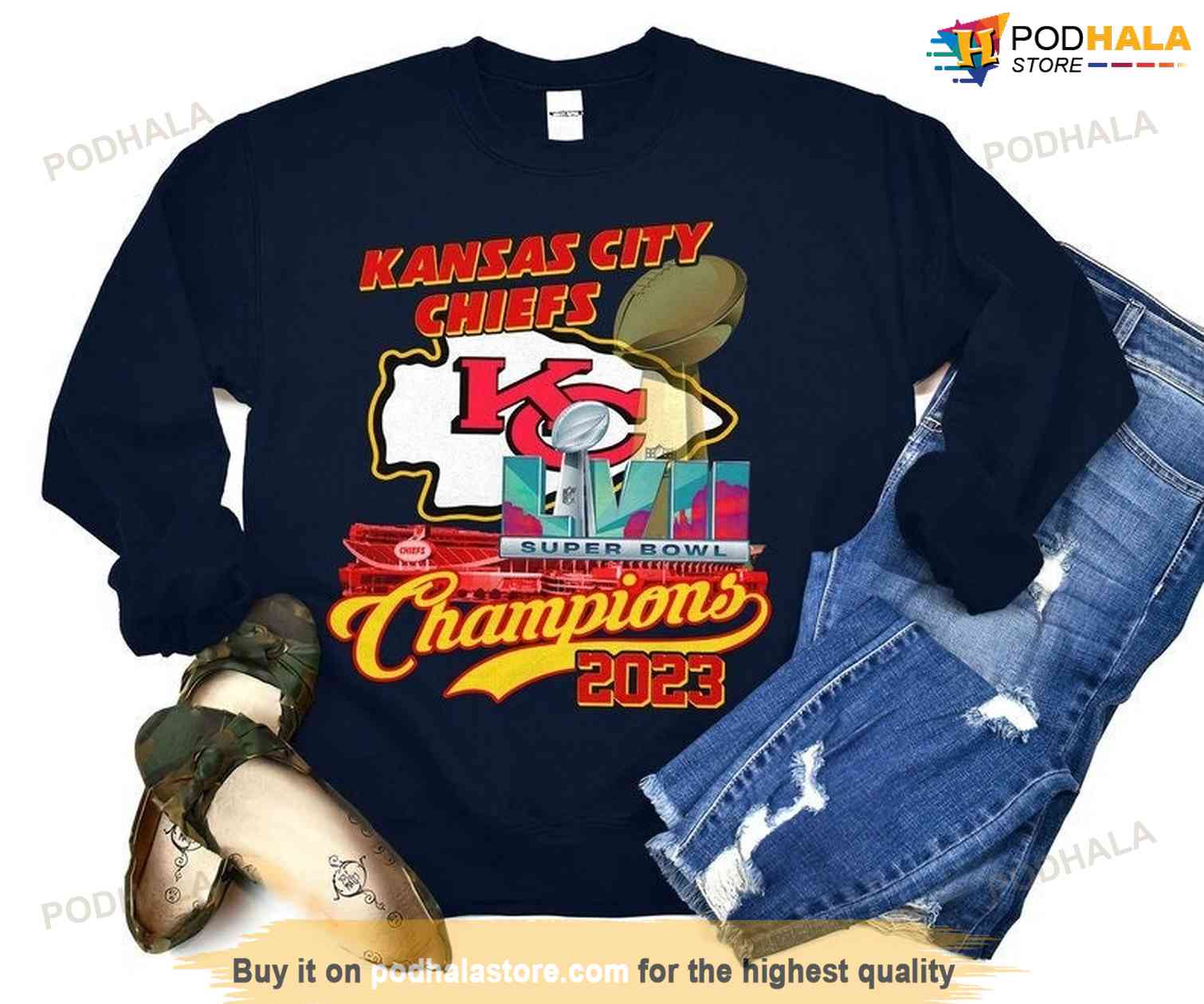 NFL Football Kansas Chiefs Champion Sweatshirt, Super Bowl Shirt