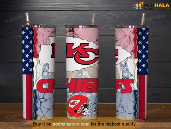 NFL Football Kansas City Chiefs 20 Oz Tumbler, Kc Chiefs Gifts For Fans