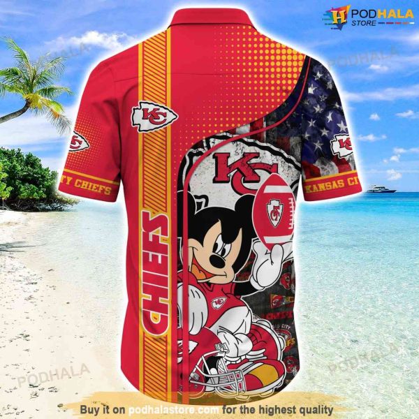 NFL Football Kansas City Chiefs Hawaiian Shirt 3D Mickey Mouse