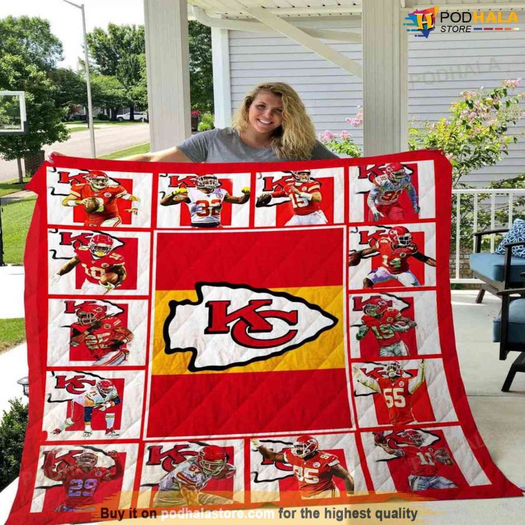 NFL Football Kansas City Chiefs Quilt, Kc Chiefs Blanket Podhalastore
