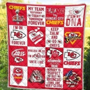 NFL Football My Team Kansas City Chiefs Quilt, Kc Chiefs Blanket