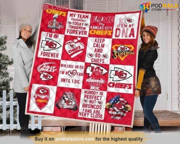 NFL Football My Team Kansas City Chiefs Quilt, Kc Chiefs Blanket
