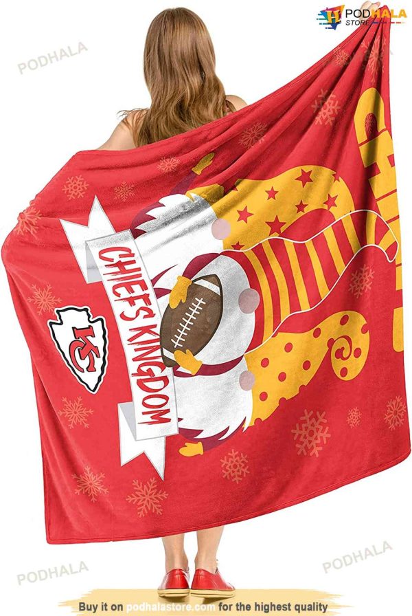NFL Kansas City Chiefs Gnomie Fleece Blanket, KC Chiefs Gifts