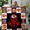 NFL Kansas City Chiefs Quilt Blanket, Football Kc Chiefs Blanket Gift