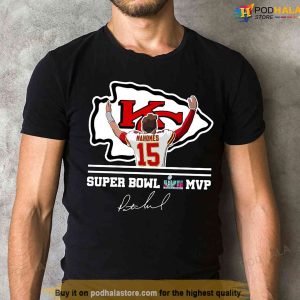 Patrick Mahomes Signatures Tshirt Kansas City Chiefs 2023 Super Bowl Lvii Tee