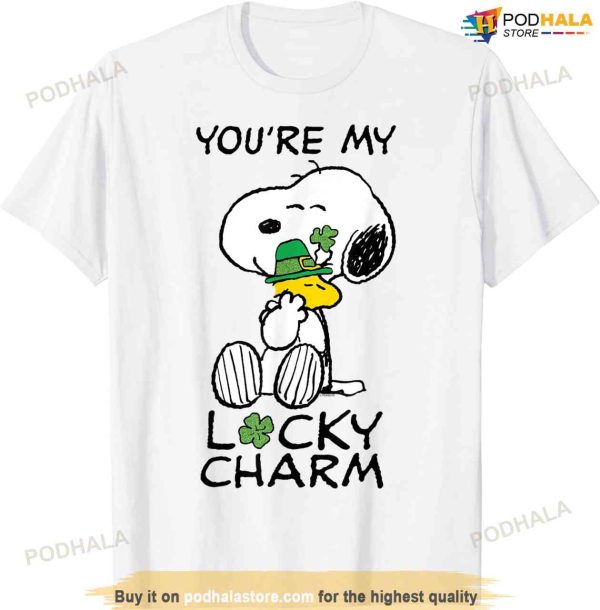 Peanuts St. Patrick’s Snoopy Lucky Charm Clover T-shirt