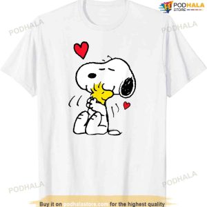 Peanuts Valentine Snoopy And Woodstock Lots Of Love T-shirt