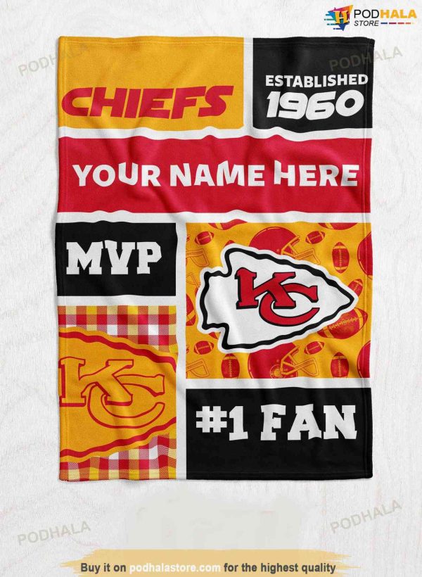 Personalized Kansas City Chiefs Blanket, Gift For Football Lovers