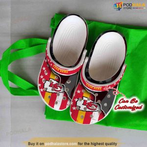 Personalized Kansas City Chiefs Crocs Team American Flag Line Shoes 2