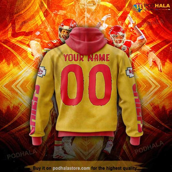 Personalized Name and Number 3D Kc Chiefs Hoodie