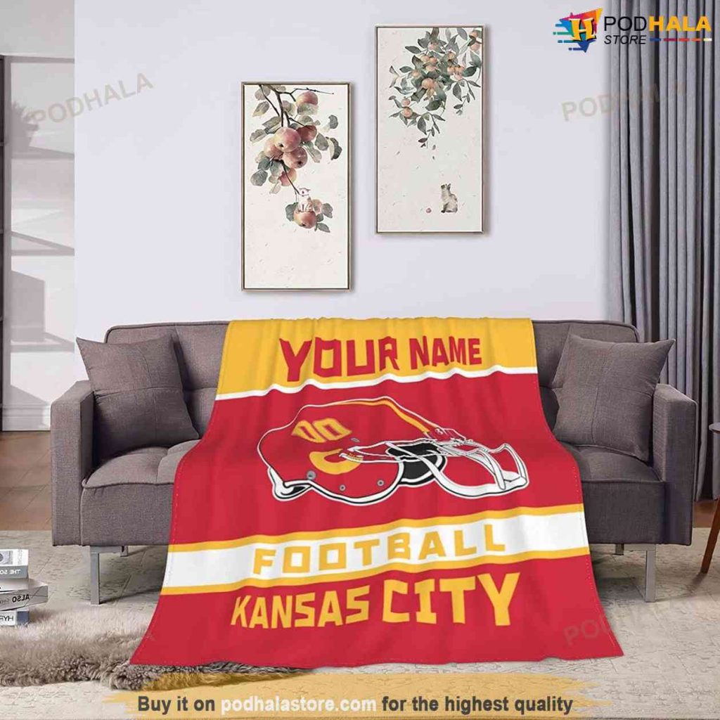 Personalized Name and Number Kansas City Chiefs Blanket