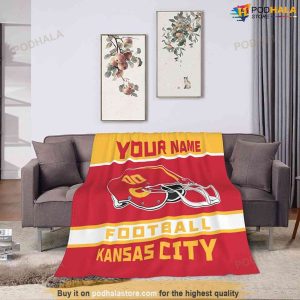 Personalized Name and Number Kansas City Chiefs Blanket Gift For Fans