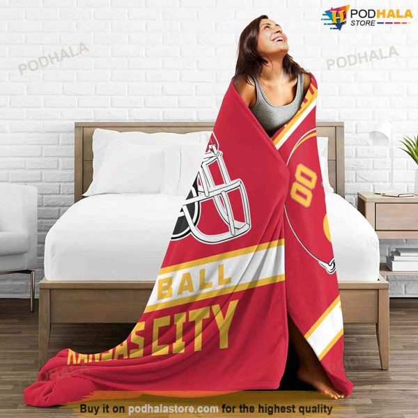 Personalized Name and Number Kansas City Chiefs Blanket Gift For Fans