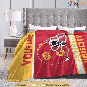 Personalized Name And Number Kansas City Chiefs Blanket Gift For Fans 3