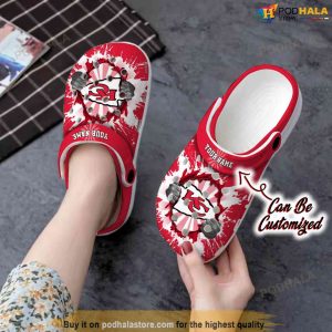 Personalized Name KC Chiefs Crocs Funny Hands Ripping Light Shoes 2