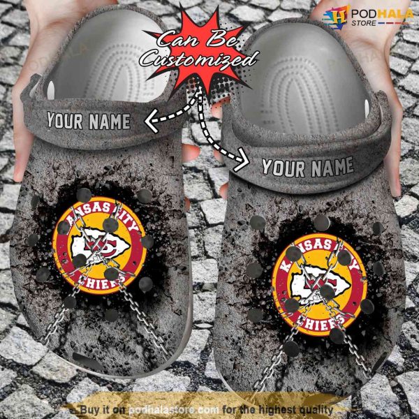 Personalized Name Kansas City Chiefs Crocs, Breaking Wall Shoes