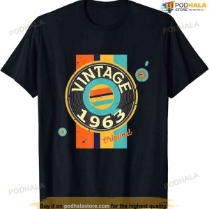 Record Vinyl 1963 Birthday Gift Record Player Vintage T-Shirt
