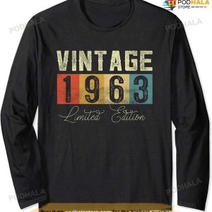 Retro 60 Year Old Gifts Made in 1963 Vintage 60th Birthday Long Sleeve T-Shirt