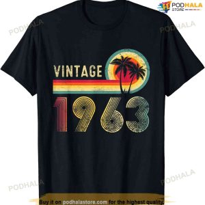 Retro Vintage 1963 60th Birthday Gift Women Men Boys Girls T-Shirt