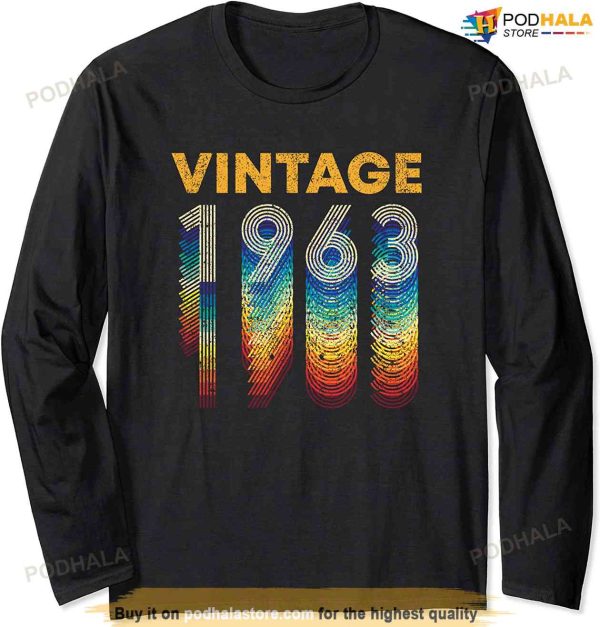 Retro Vintage 1963 60th Birthday Long Sleeve T-Shirt