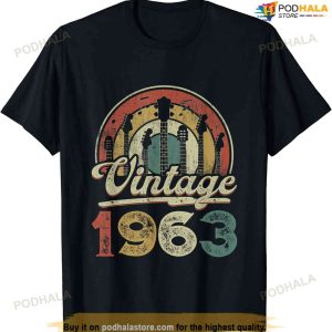Retro Vintage 1963 Guitarist 1963 Birthday Guitar Player T-Shirt