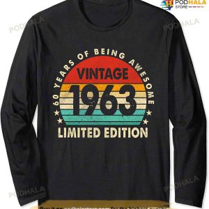 Retro Vintage 60 Year Old 1963 Limited Edition 60th Birthday Long Sleeve T-Shirt